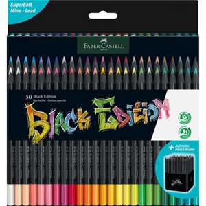 Cartoleria Astuccio cartone da 50 matite colorate triangolari Black Edition Faber-Castell