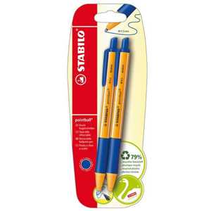 Cartoleria Penna a sfera Ecosostenibile - STABILO pointball - CO2 neutral - Pack da 2 - Blu Stabilo