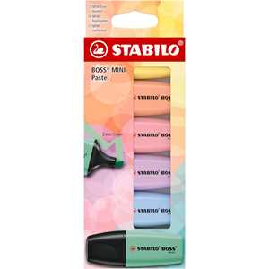 Cartoleria Evidenziatore - STABILO BOSS MINI Pastel - Astuccio da 6 - Colori assortiti Stabilo