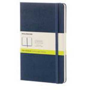 Cartoleria Taccuino Moleskine large a pagine bianche copertina rigida blu. Sapphire Blue Moleskine