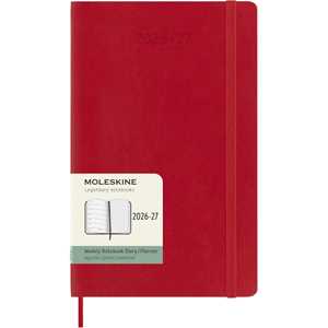 Cartoleria Agenda Moleskine 18 mesi settimanale notebook large rossa morbida Moleskine