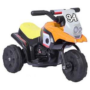 Giocattolo Moto Elettrica Per Bambini 3 Ruote Arancione 6V Con Retromarcia E Suoni 7005 Giaquinto