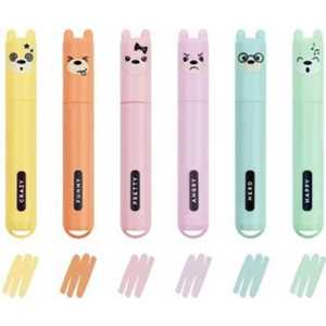 Cartoleria Set di 6 mini evidenziatori pastello Legami - Teddy'S Style - Teddy Bear Legami