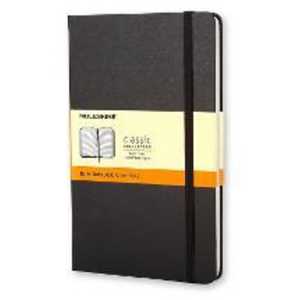 Cartoleria Taccuino classico copertina rigida nera a righe, Paper, Classic, Ruled, Large 13x21, Hard, Polypropylene, Black Moleskine