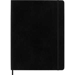 Cartoleria Taccuino Moleskine XL a righe copertina morbida nero. Black Moleskine